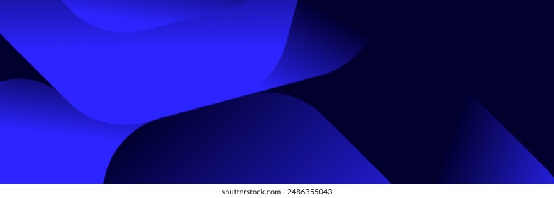 Abstract Dark Blue fluid gradient Geometric banner design background.