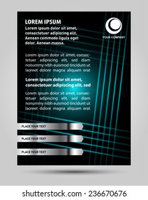 Abstract dark blue flyer design layout template
