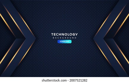 abstract dark blue frame luxury design concept innovation background