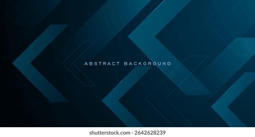 Fundo abstrato de conceito de seta futurista azul escuro. Sobrepor design de padrão de seta de triângulo. Vetor Eps10