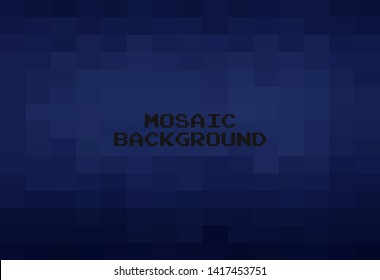 Abstract Dark Blue geometric Background, Creative Design Templates. Pixel art Grid Mosaic, 8 bit vector background.
