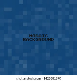 Abstract Dark Blue geometric Background, Creative Design Templates. Pixel art Grid Mosaic, 8 bit vector background.