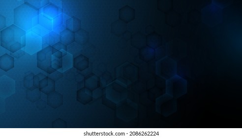 Abstract dark blue geometric background. Futuristic technology digital hi tech concept background