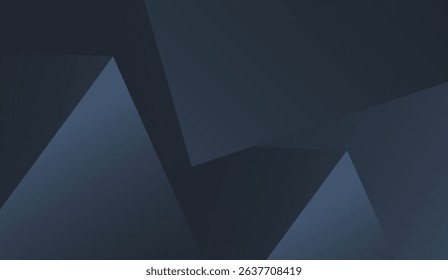Abstract Dark Blue Geometric Background with Sharp Triangles for Minimalist Design or Modern Digital Art Presentations, High-Resolution Vector Illustration