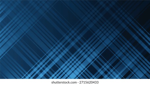 Plano de fundo geométrico azul escuro abstrato com linhas diagonais xadrez. Padrão Crosshatch Azul Escuro com Gradientes profundos da Marinha.