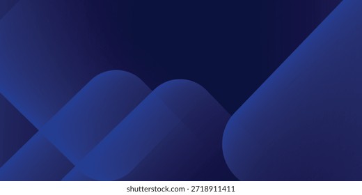 Abstrakter dunkelblauer geometrischer Hintergrund. Dynamische Formenzusammensetzung. Cooles Hintergrunddesign für Poster. Vektorgrafik