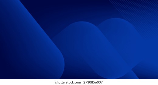 Abstract dark blue geometric background. Dynamic shapes composition. Cool background design for posters. Vector illustration