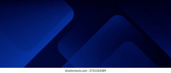Abstrakter dunkelblauer geometrischer Hintergrund. Dynamische Formenzusammensetzung. Cooles Hintergrunddesign für Poster. Vektorgrafik