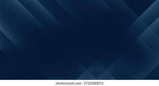 Abstrakter dunkelblauer geometrischer Hintergrund mit geschichteten diagonalen Formen mit glattem Farbverlauf und Tiefeneffekt. Modernes minimalistisches Corporate Design für Technologie, Business-Branding, Fintech, Startup-Präsentation, Website-Header, UI UX-Schnittstelle, digitale Innovation, Daten und professionelle Banner.