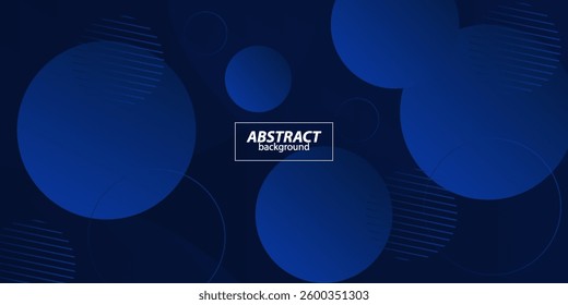 Abstract dark blue geometric circle pattern background illustration. 3D view and simple pattern. Vector eps10