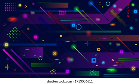 Abstract Dark Blue With Geometric Figures Color And Line Background Vector