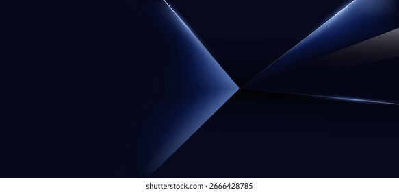 abstrakte dunkelblaue Geometrie mit leuchtenden Linien Hintergrund
