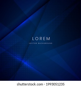 Abstract dark blue geometric overlapping background with red light and space for your text. technology concept. Vector illustration