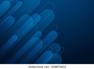 Abstract Dark Blue Geometric Shapes Background With Lines. Modern Simple Diagonal Gradient Geometric Pattern Creative Design. Corner Rounded Square Shape Element. Vector Illustration