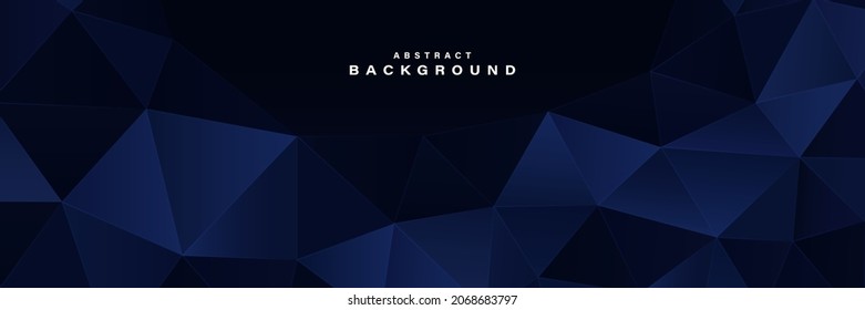 Abstract dark blue geometric shapes background. Modern simple triangle shapes graphic texture elements. Futuristic geometric polygon pattern creative design. Vector illustration