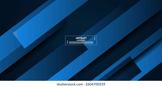 Abstract dark and blue geometric themed rectangle background with overlapping pattern. Suitable for sporty background graphic design. Vector eps10