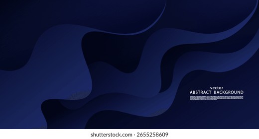 Abstractas fondo de onda geométrica azul oscuro. Patrón de corte de papel, patrón de onda fluida, diseño simple. Vector eps10