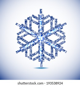 abstract dark blue geometry snowflake