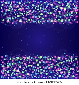 Abstract Dark Blue Glittering Glowing Background with Place for Text. Vector