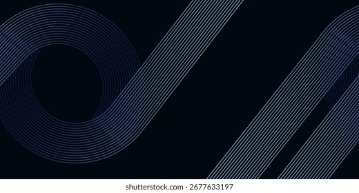 Abstrato azul escuro com linhas brilhantes formas geométricas. Conceito de tecnologia.