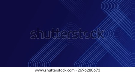 Abstract dark blue glowing shine lines. Geometric stripped lines pattern. Hexagon lines modern.