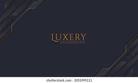 Abstract dark blue and gold luxury background