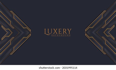 Abstract dark blue and gold luxury background