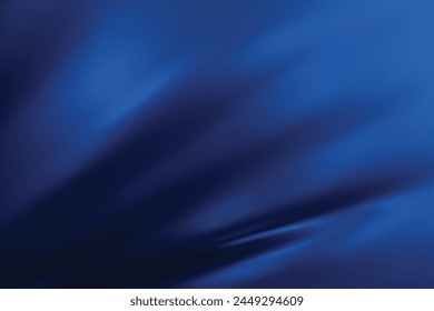 Abstract dark blue gradient background. Minimalistic subtle wavy silk texture. 3D vector illustration.