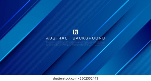 Abstract dark blue gradient background with futuristic overlap design. Blue background with shadows. Abstract background texture design, poster, banner blue background. Eps10 Vector