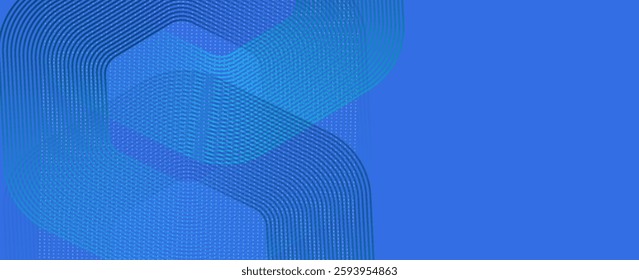 Abstract dark blue gradient background with glowing geometric lines. Modern shiny blue hexagon lines pattern. Technology futuristic concept. Suit for poster, banner, brochure, cover, flyer. 