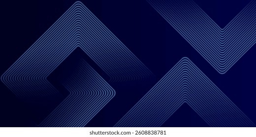 Abstract dark blue gradient background with glowing geometric square lines design background vector illustration eps10.