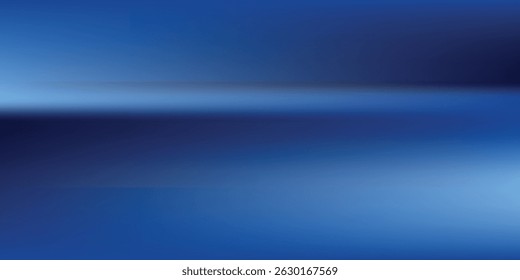 Abstract dark blue gradient background. Dark scene with curved waves of smoke or fog reflecting soft light vector illustration
