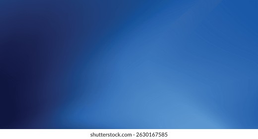 Abstrakter dunkelblauer Farbverlauf-Hintergrund. Dunkle Szene mit gekrümmten Rauch- oder Nebelwellen, die weiches Licht reflektieren, Vektorgrafik