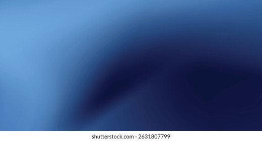 Abstract dark blue gradient background. Dark scene with curved waves of smoke or fog reflecting soft light, Black drop cool feeling of cold and cool underwater water. vector eps10