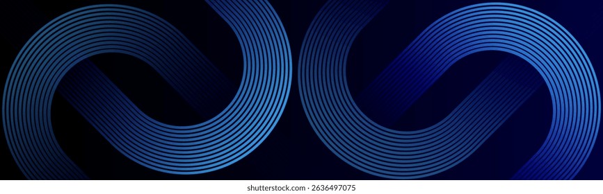 Abstract dark blue gradient background - geometric diagonal rounded lines design pattern. Dynamic shapes composition. Futuristic technology consept. perfect for modern projects, business, templates.