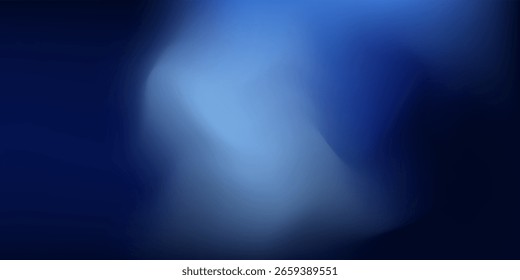 Abstract dark blue gradient background. Dark scene with curved waves of smoke or fog reflecting soft light, Black drop cool feeling of cold and cool underwater water.