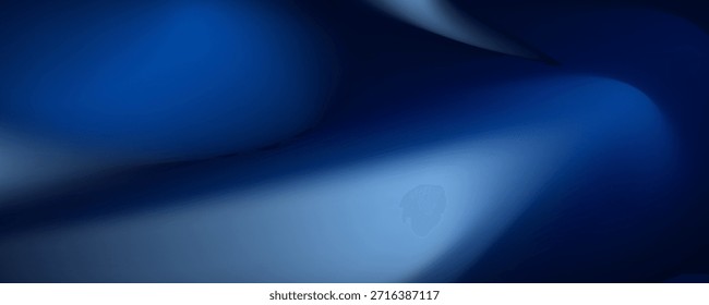 Abstractas fondo de degradado azul oscuro. Escena oscura con ondas curvas de humo o niebla que reflejan luz suave, gota negra sensación fría de frío y frío bajo el agua.