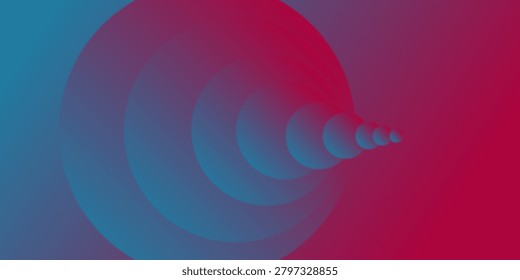 Abstract dark blue gradient background with 3D circular tunnel effect and perspective concentric shapes vector illustration.