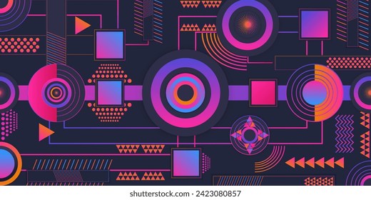 abstract dark blue gradient geometric futuristic design