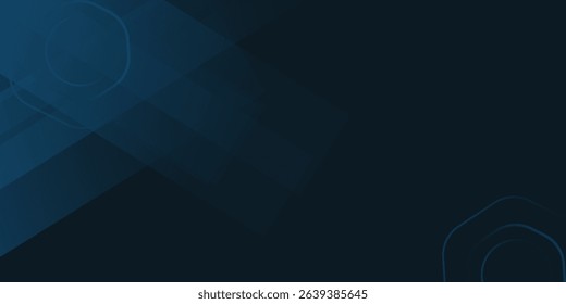 Abstract dark blue gradient geometric diagonal overlay layer background with line and shadow. Modern horizontal banner template design. Space for text. Vector illustration