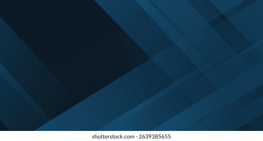 Abstract dark blue gradient geometric diagonal overlay layer background with line and shadow. Modern horizontal banner template design. Space for text. Vector illustration