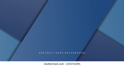 Abstract dark blue gradient illustration background with simple pattern.overlap style cool design.Eps10 vector