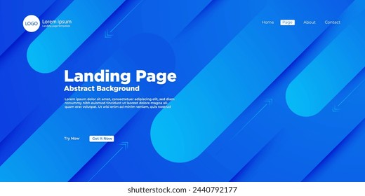 Abstract dark blue gradient illustration background with 3d look rectangle blue simple pattern. dynamic landing page design. luxury design. Eps10 vector