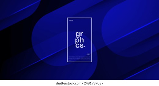 Abstract dark blue gradient illustration background with 3d look rectangle blue simple pattern. dynamic background design. luxury style. Eps10 vector