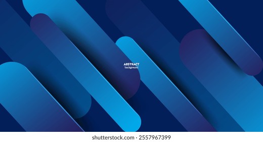 Abstract dark blue gradient illustration background with 3D overlay with simple rectangle pattern. Dynamic and luxurious design. eps10