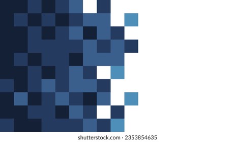 Abstract dark blue gradient mosaic banner background, 16:9 rectangular vector illustration. Good for slides presentation, flyer, banner, web, etc.