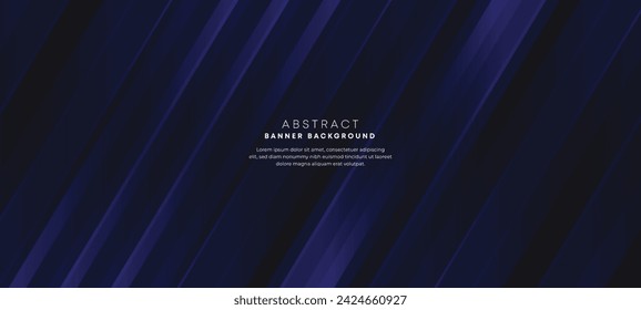 Abstract dark blue gradient overlay background with modern geometric square shape graphic element. Navy blue stripes diagonal paper cut banner suit for brochure, poster, website, header, corporate