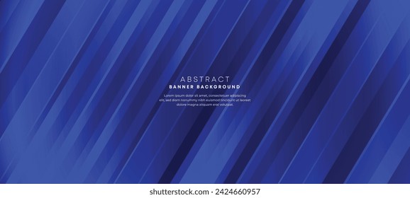 Abstract dark blue gradient overlay background with modern geometric square shape graphic element. Navy blue stripes diagonal paper cut banner suit for brochure, poster, website, header, corporate