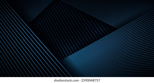 Abstract dark blue and green background with wave curve shapes. EPS10