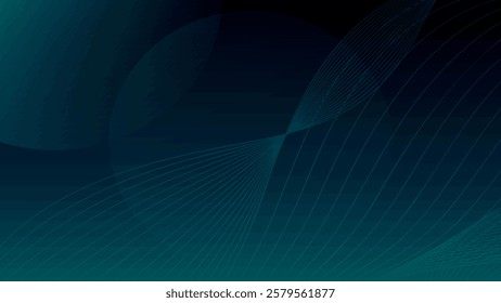 Abstract dark blue green gradient desktop wallpaper vector. Gradient dark blue green Digital technology background.Digital Abstract blue green line gradient dark desktop wallpaper background vector